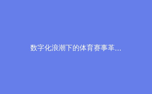 数字化浪潮下的体育赛事革新：从观赛体验到产业生态的深度解析 - 3
